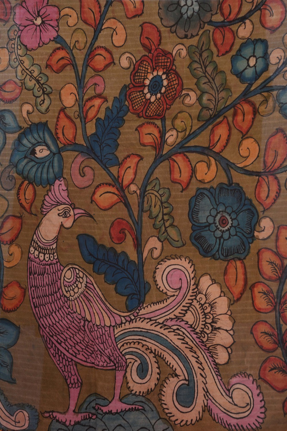 Image of Kalamkari Grey Saree