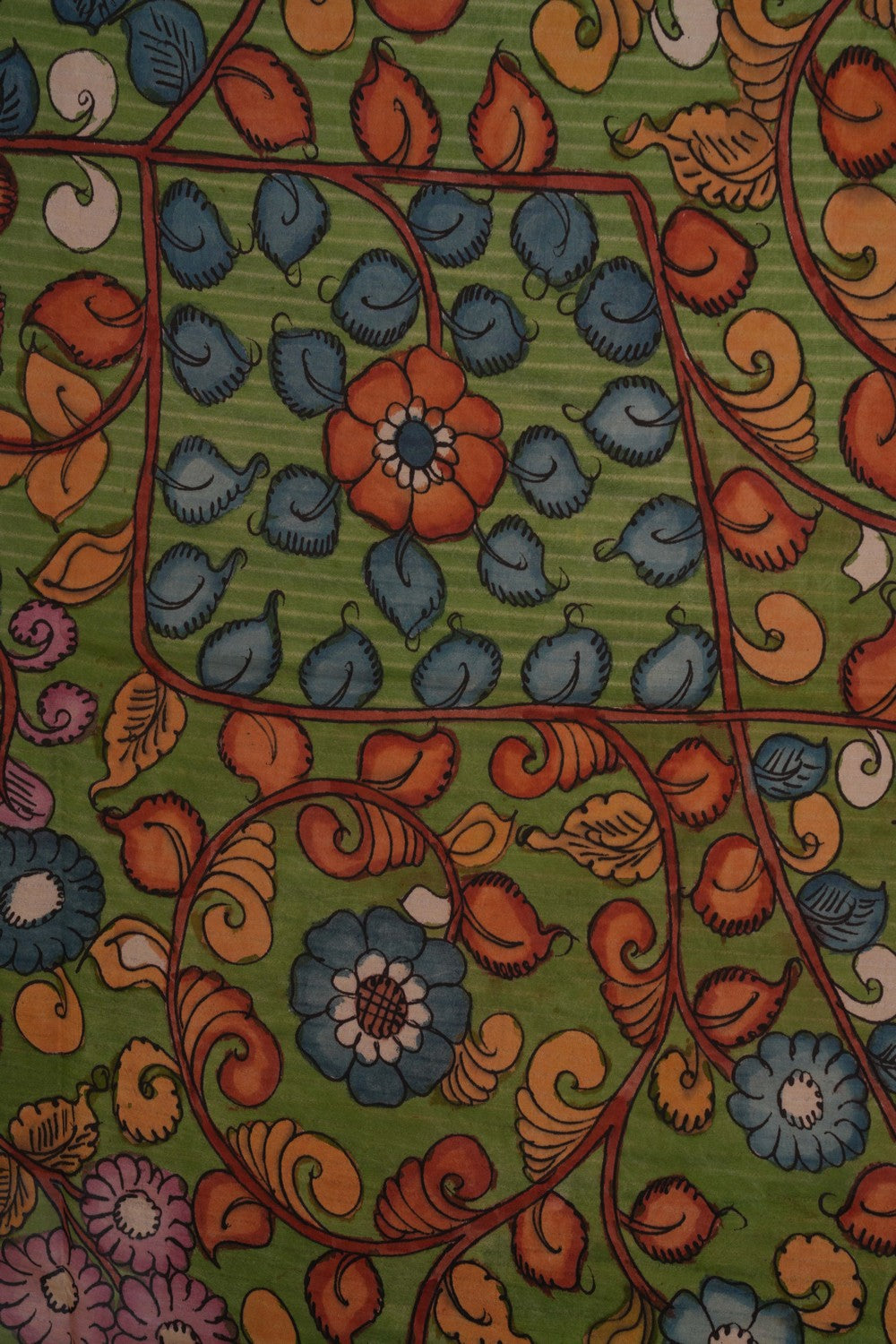 Kalamkari Green Saree