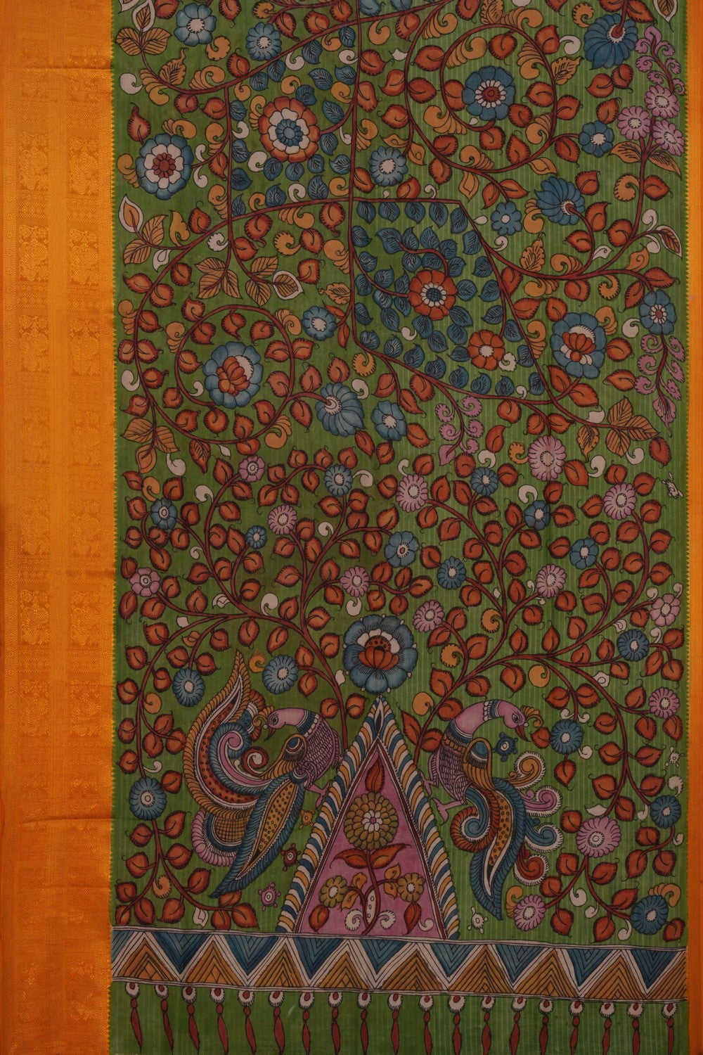 Image of Kalamkari Green Saree