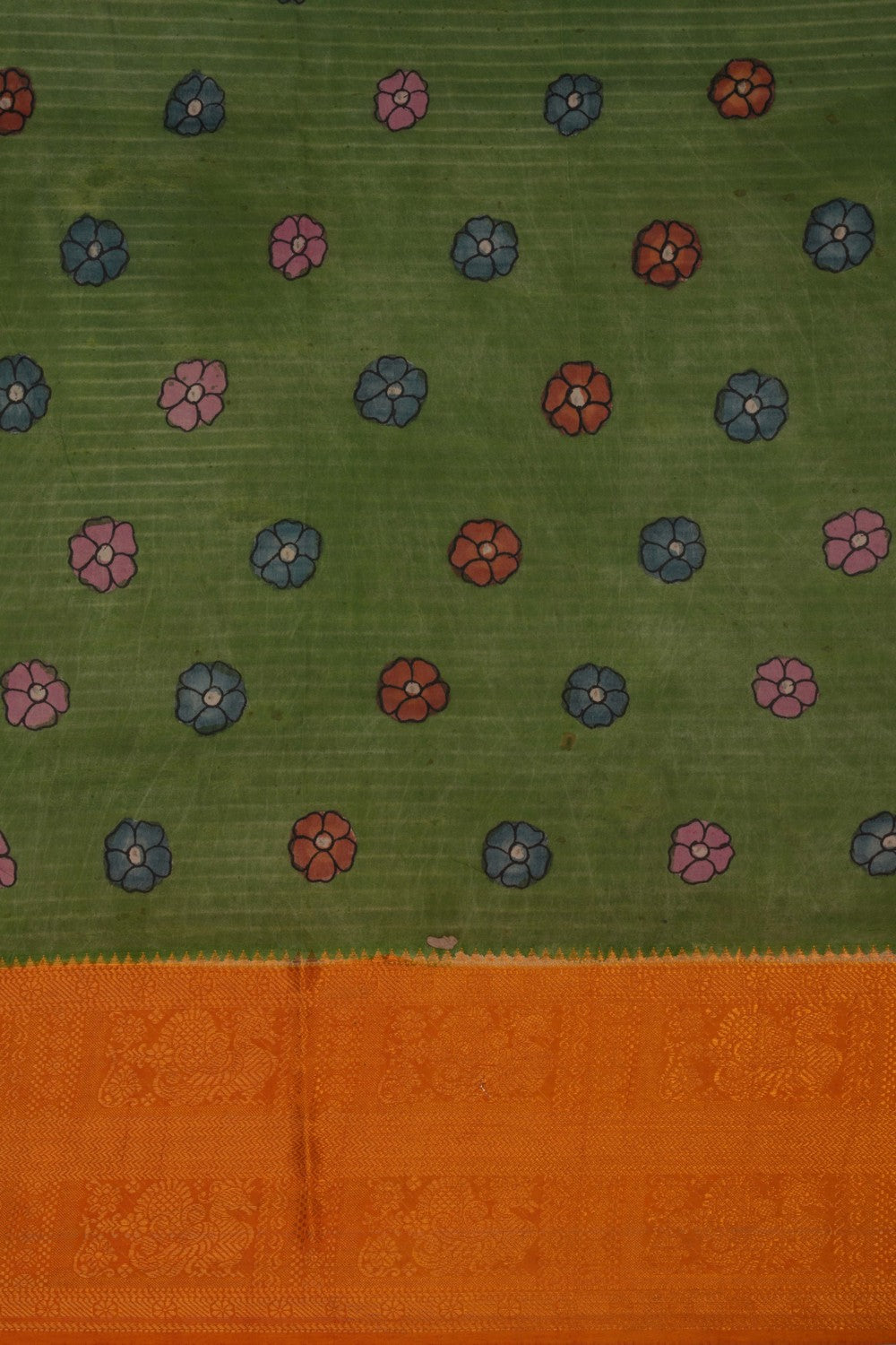 Image of Kalamkari Green Saree