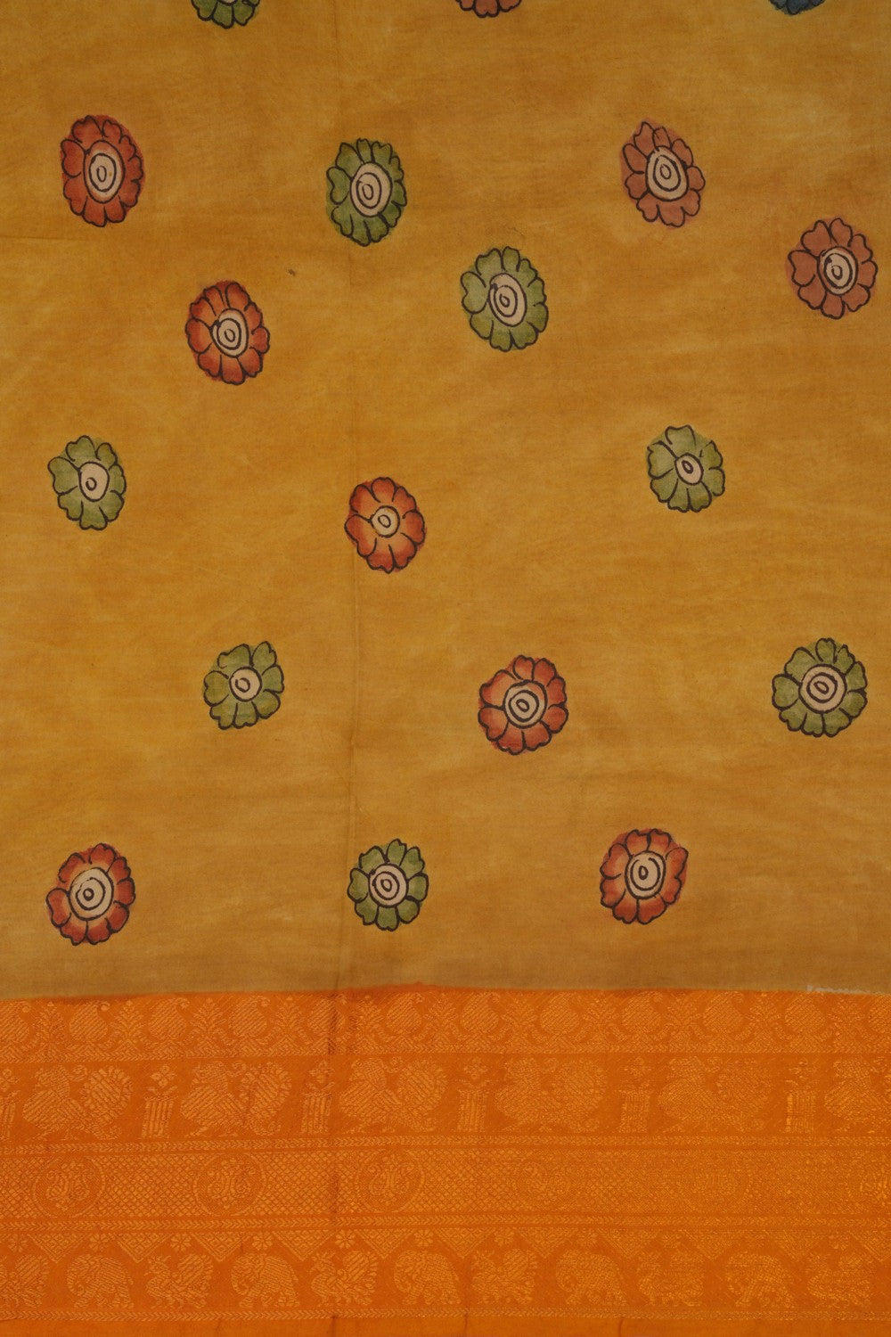 Image of Kalamkari Blue Saree