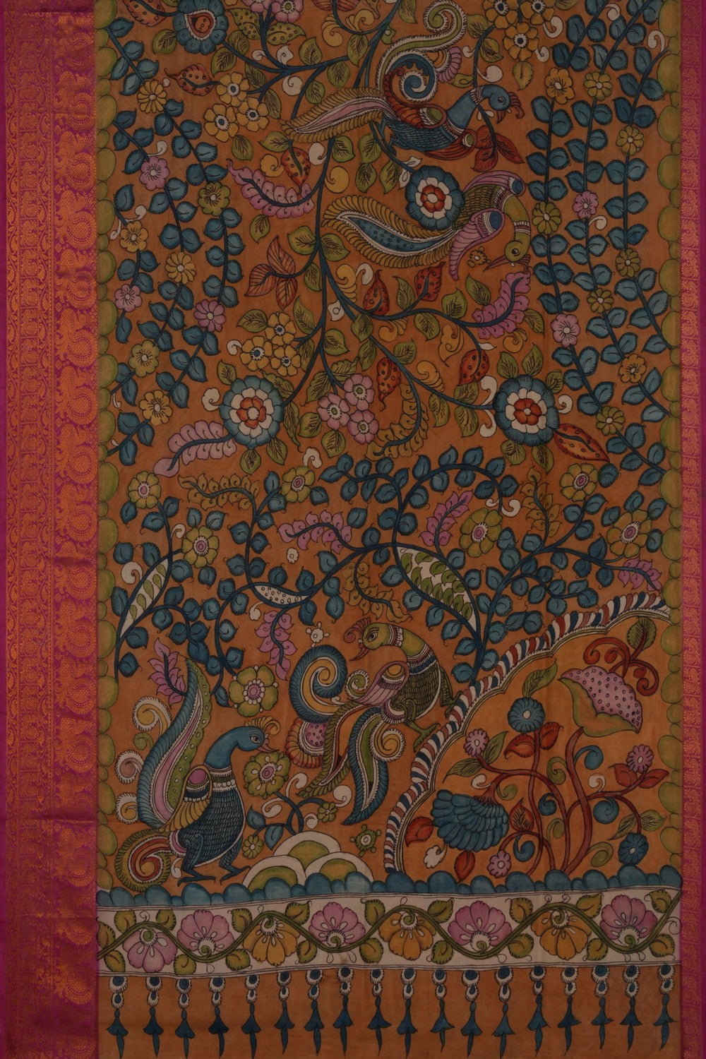 Image of Kalamkari Mustard Saree