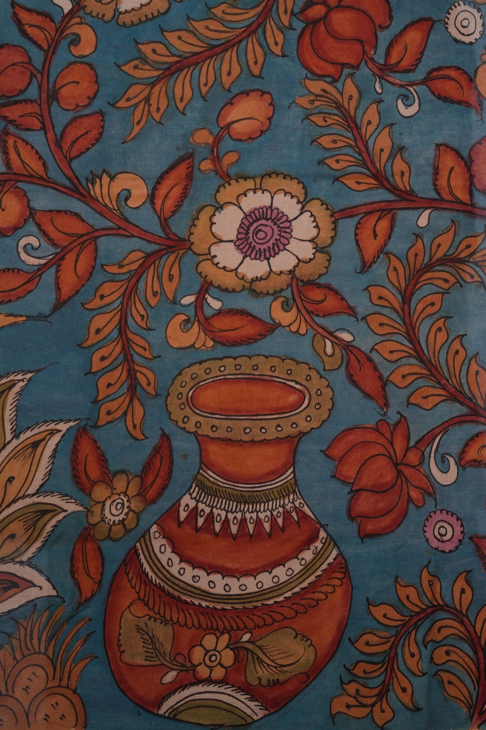 Image of Kalamkari Blue Saree