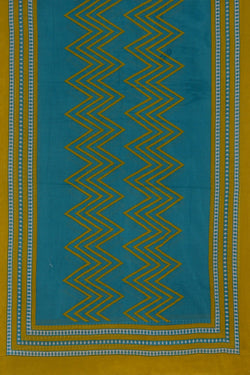 Image of Unstitched Suit Set Yellow Fabric (3 Pcs Set)