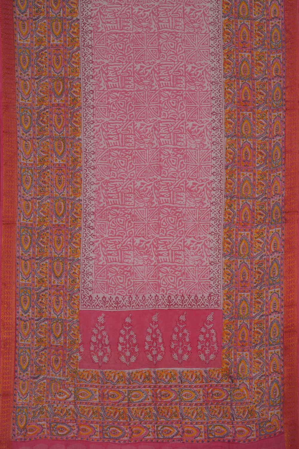 Image of Unstitched Suit Set Pink Fabric (3 Pcs Set)