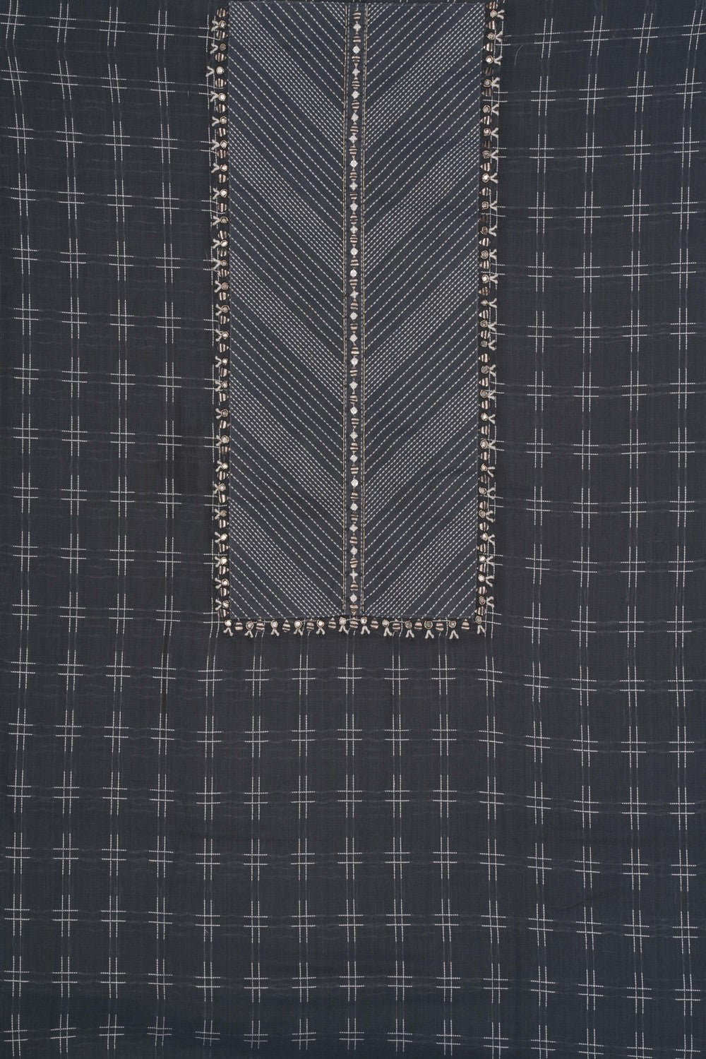 Unstitched Suit Set Grey Fabric (3 Pcs Set)