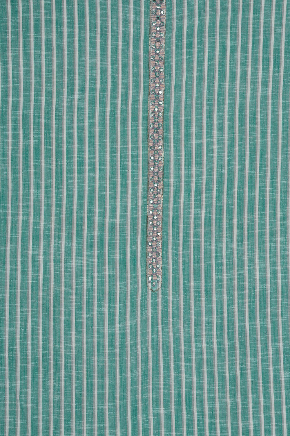 Unstitched Suit Set Green Fabric (3 Pcs Set)