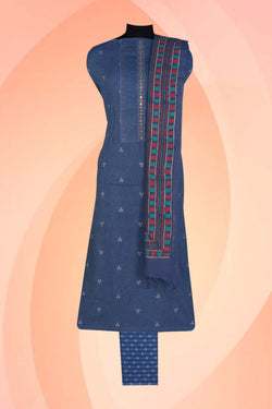 Image of Unstitched Suit Set Smoky Grey Fabric (3 Pcs Set)