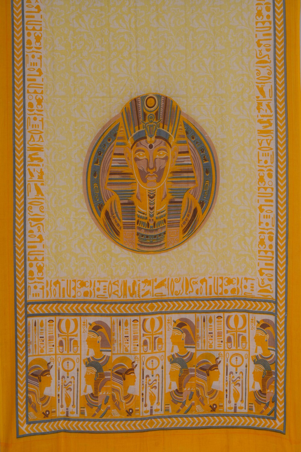 Image of Unstitched Suit Set Yellow Fabric (3 Pcs Set)