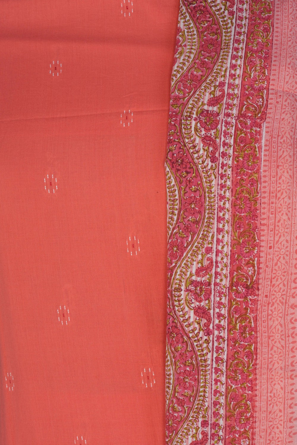 Image of Unstitched Suit Set Pink Fabric (3 Pcs Set)