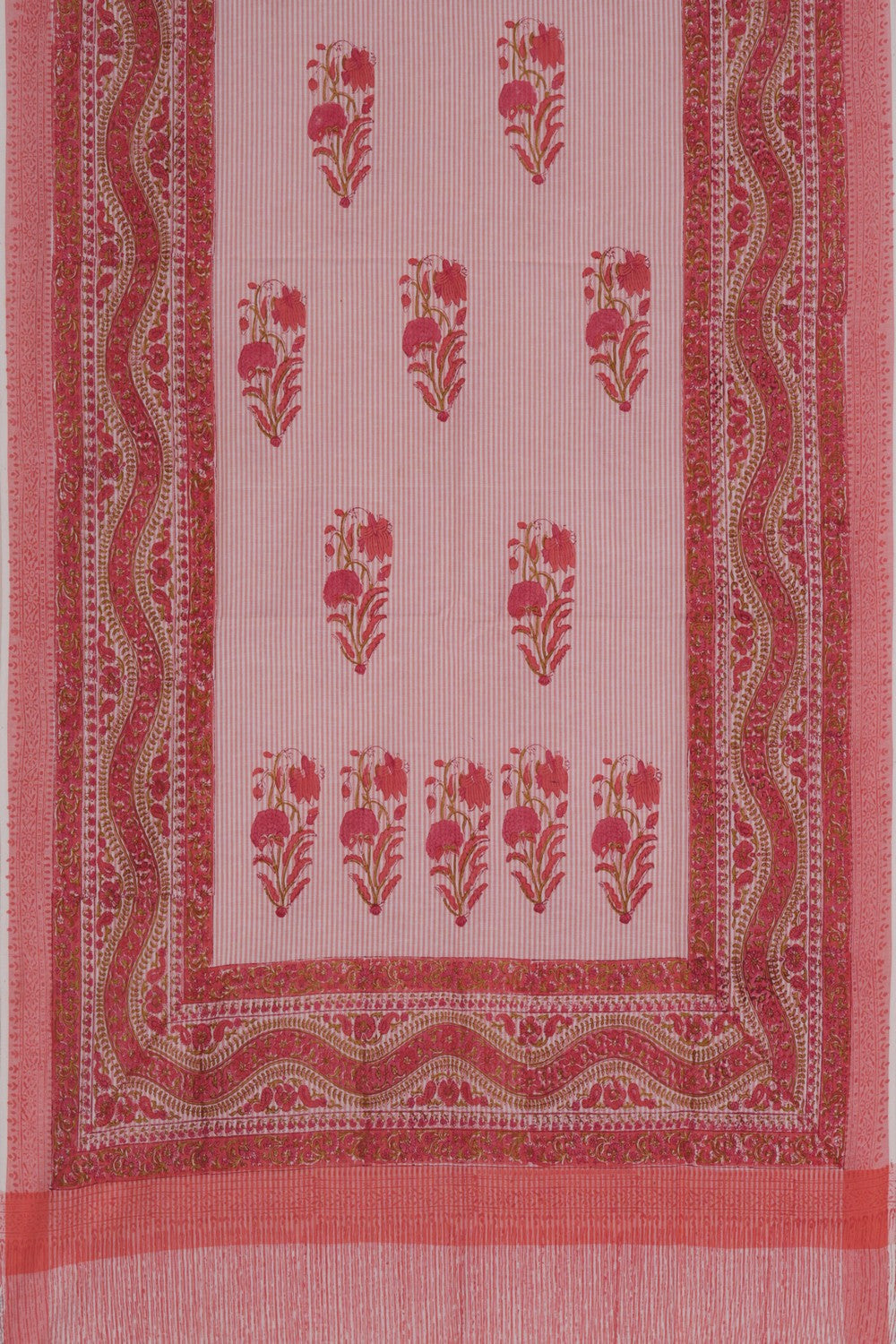 Image of Unstitched Suit Set Pink Fabric (3 Pcs Set)