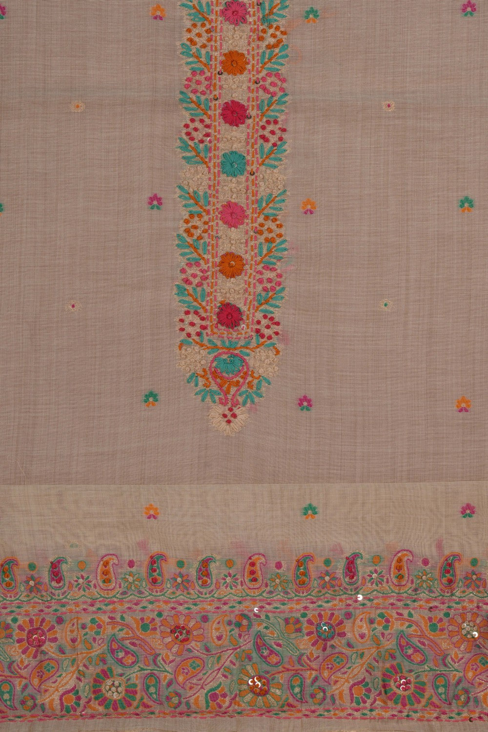 Image of Unstitched Suit Set Off-White Fabric (3 Pcs Set)