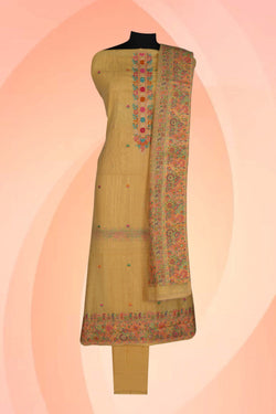Image of Unstitched Suit Set Sea Cream Fabric (3 Pcs Set)