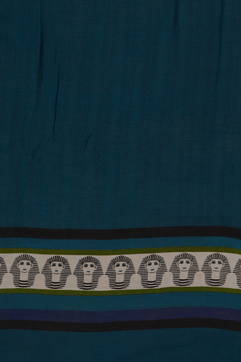 Image of Unstitched Suit Set Peacock Blue Fabric (3 Pcs Set)