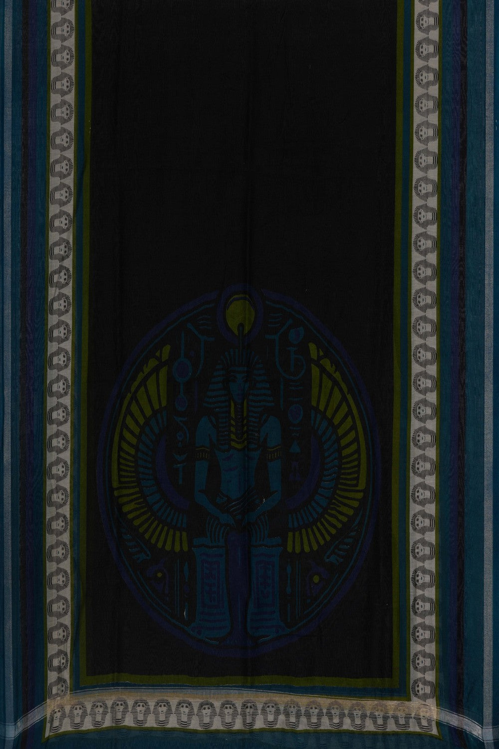 Unstitched Suit Set Peacock Blue Fabric (3 Pcs Set)