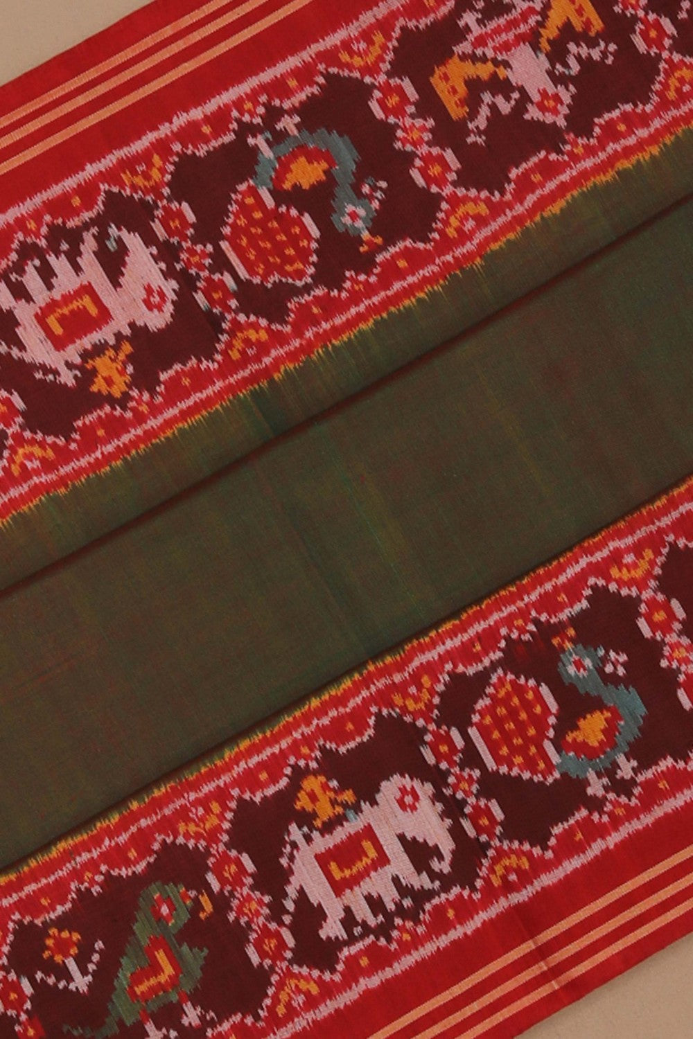 Rajkot Patola Silk Green Saree