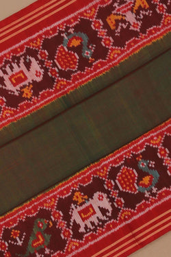 Image of Rajkot Patola Silk Green Saree
