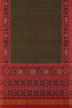 Image of Rajkot Patola Silk Green Saree