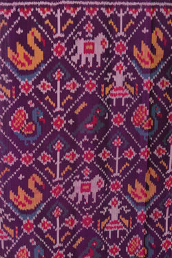 Image of Rajkot Patola Silk Purple Saree