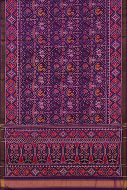 Image of Rajkot Patola Silk Purple Saree