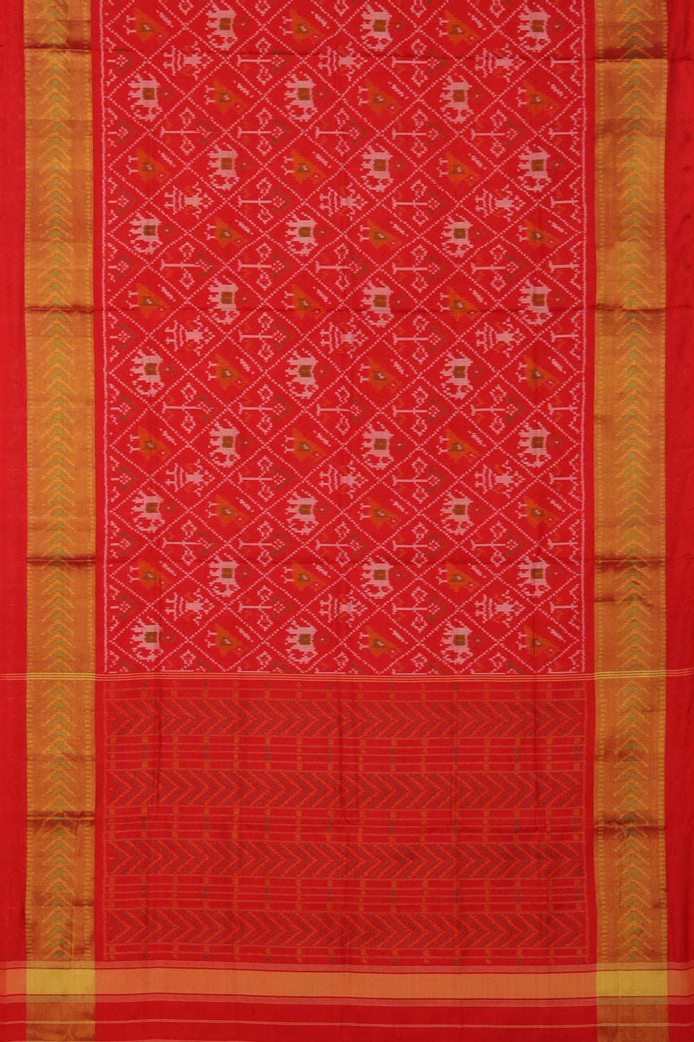 Image of Rajkot Patola Silk Red Saree