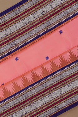 Image of Pink South Silk Saree with Rudraksha