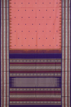 Image of Pink South Silk Saree with Rudraksha