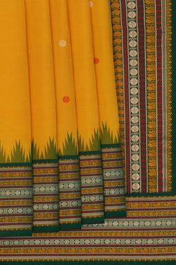 Image of Elegant South Silk Saree with Rudraksha Border