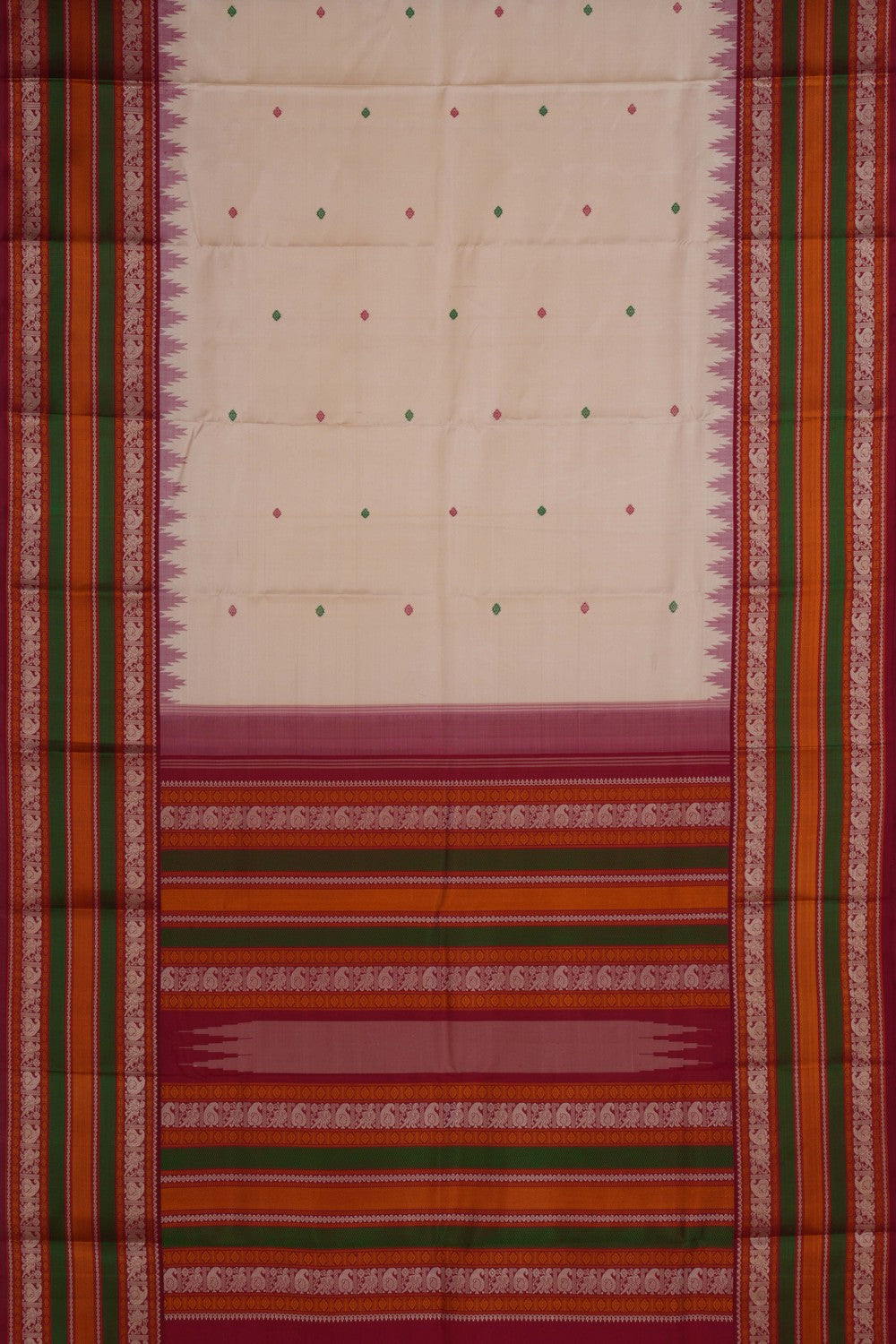 Cream South Silk Saree