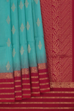 Image of Aqua Green South Silk Saree
