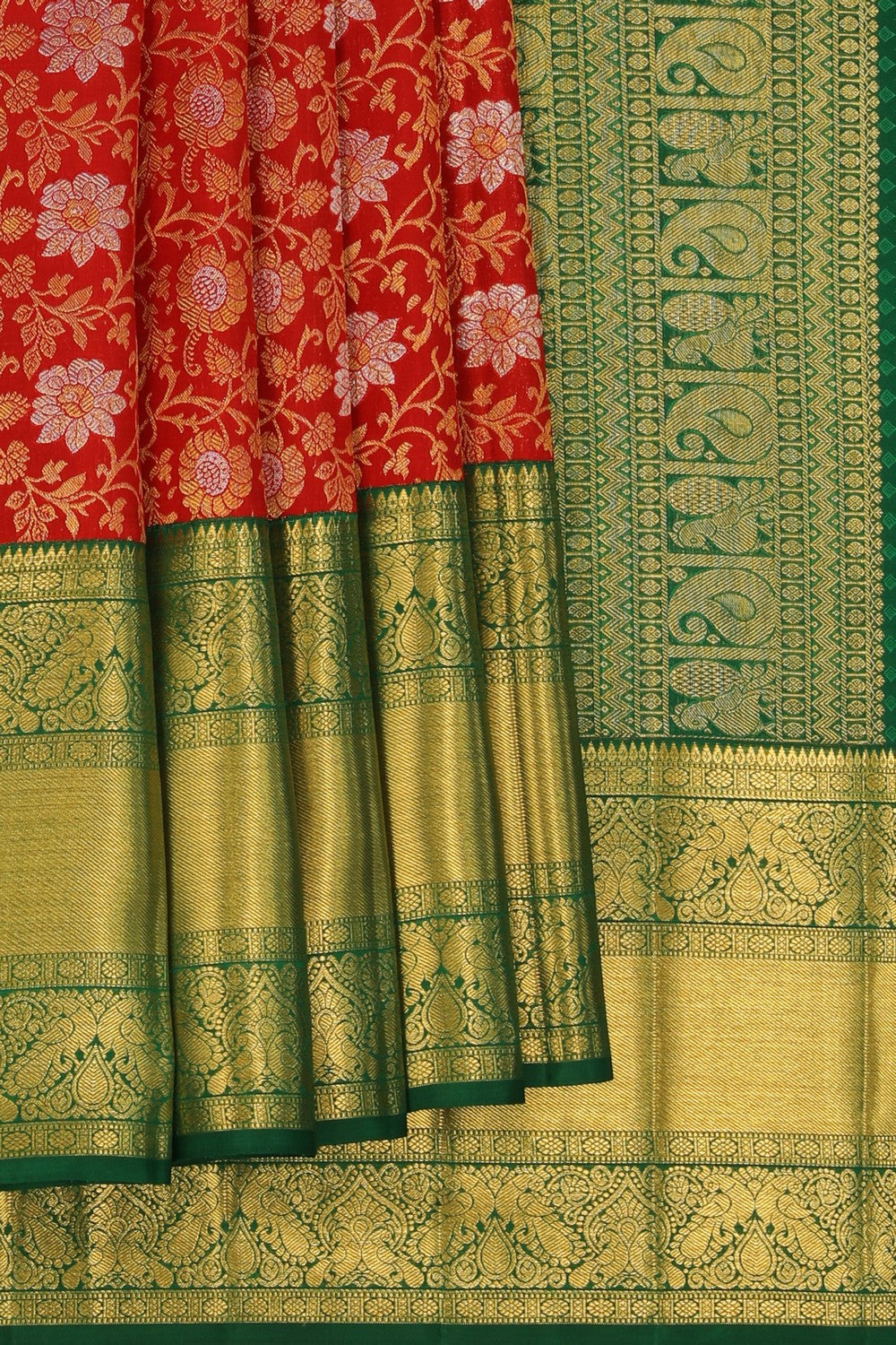 Image of Red Brocade Kanchipattu Saree