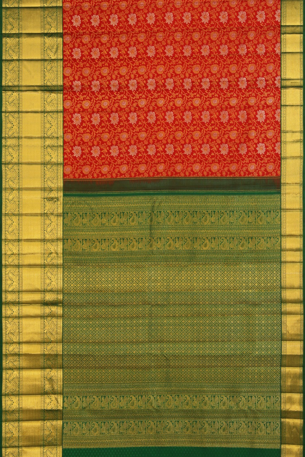 Red Brocade Kanchipattu Saree