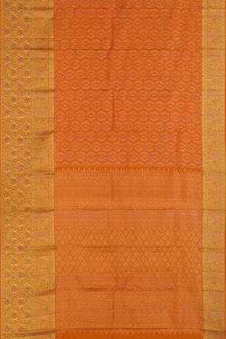 Image of Radiant Orange Brocade Kanchipattu Saree