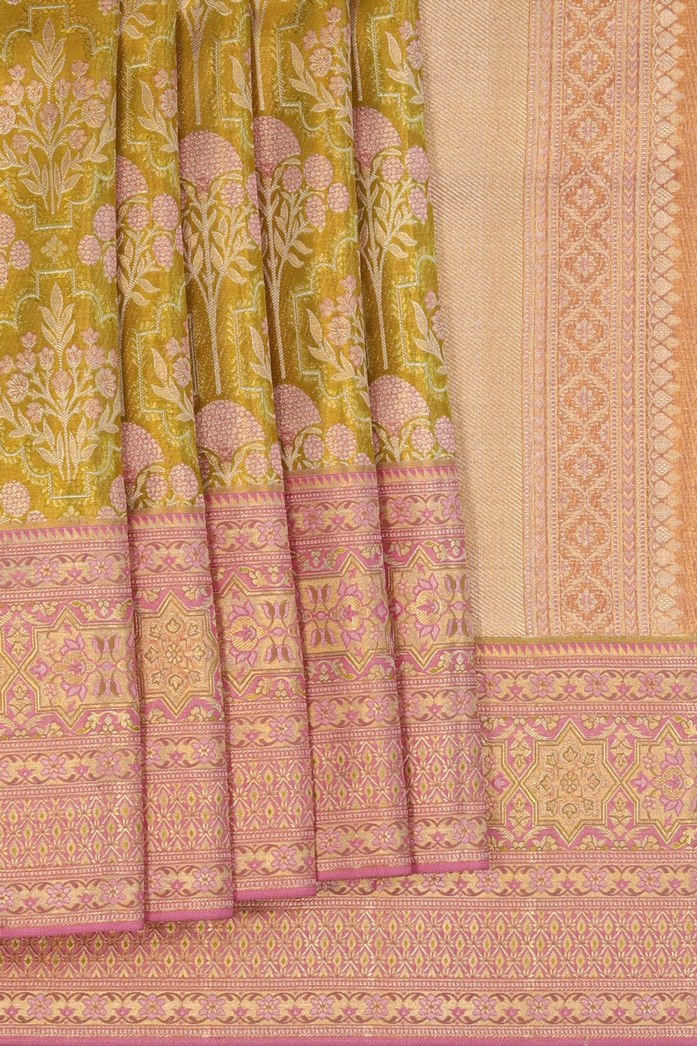 Image of Gold Tissue Brocade Kanchipattu Saree