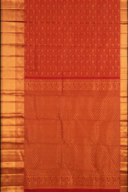 Image of Radiant Red Brocade Kanchipattu Saree