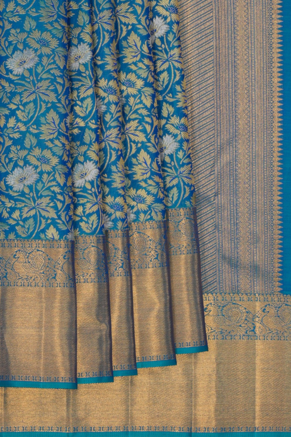 Image of Kanchipattu Brocade Blue Saree