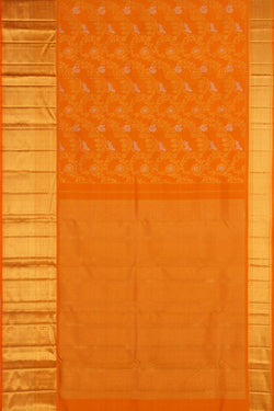Image of Orange Brocade Kanchipattu Saree