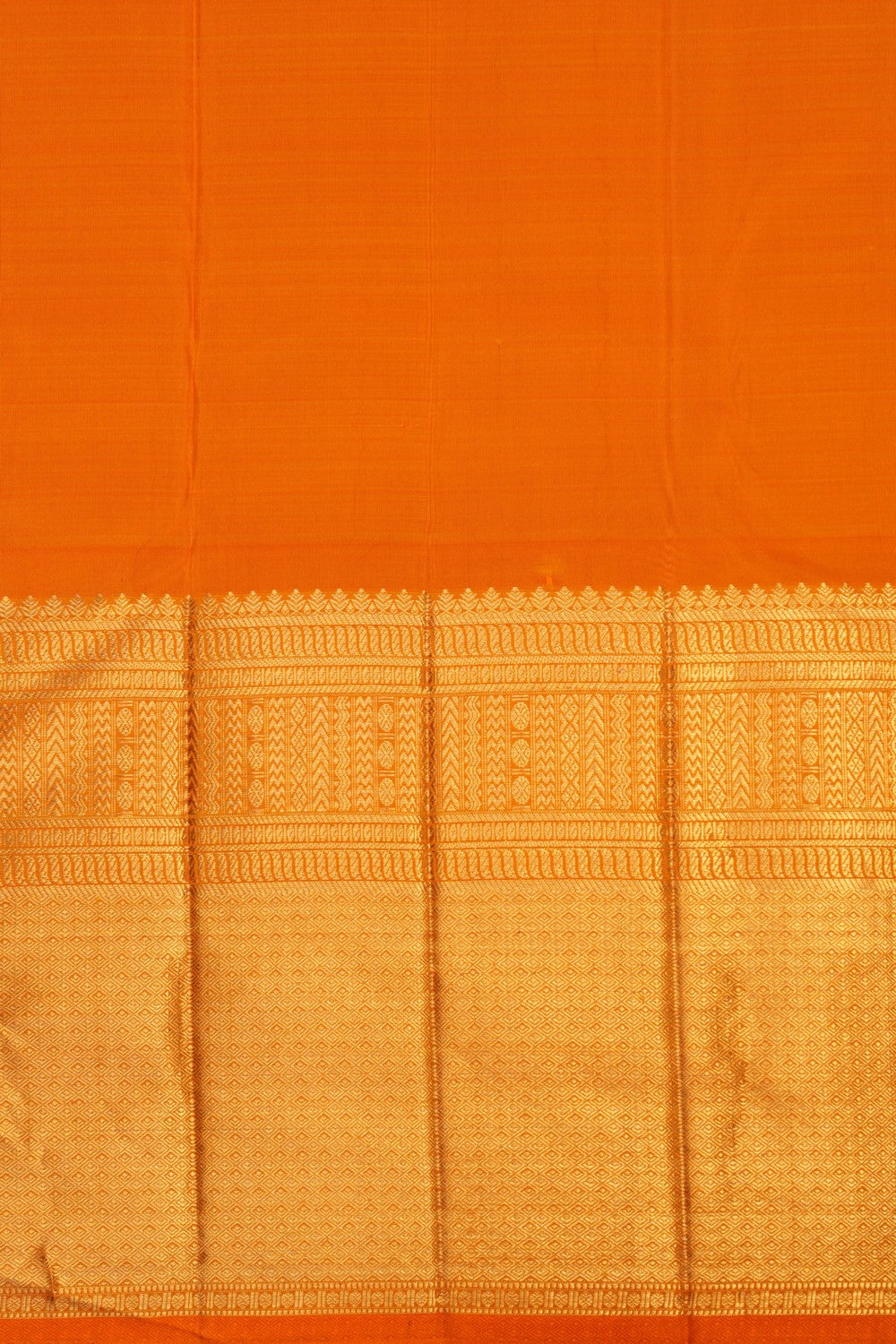 Orange Brocade Kanchipattu Saree