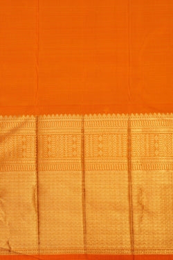 Image of Orange Brocade Kanchipattu Saree