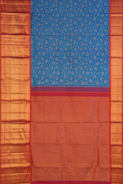 Image of Blue Brocade Kanchipattu Saree