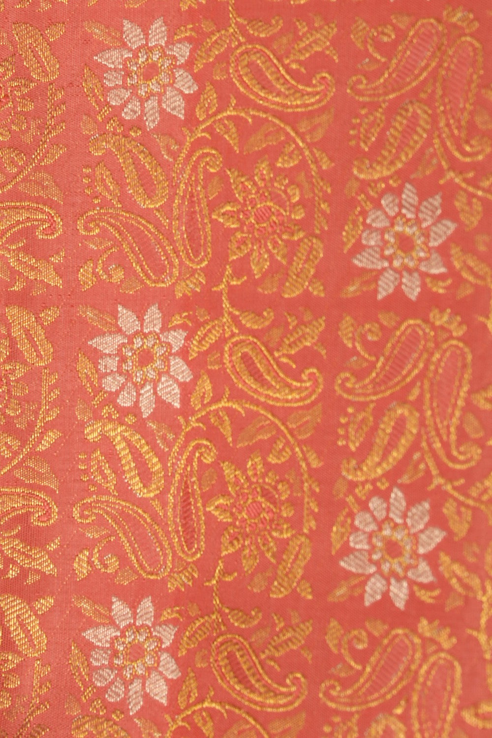 Peach Brocade Kanchipattu Saree