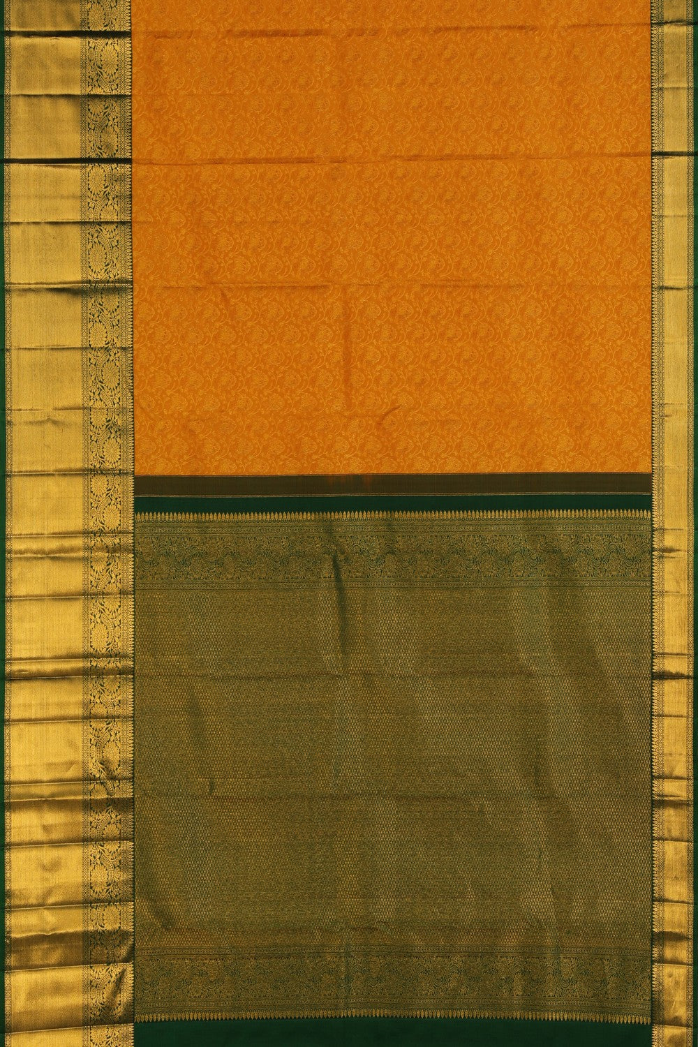 Image of Mustard Brocade Kanchipattu Saree