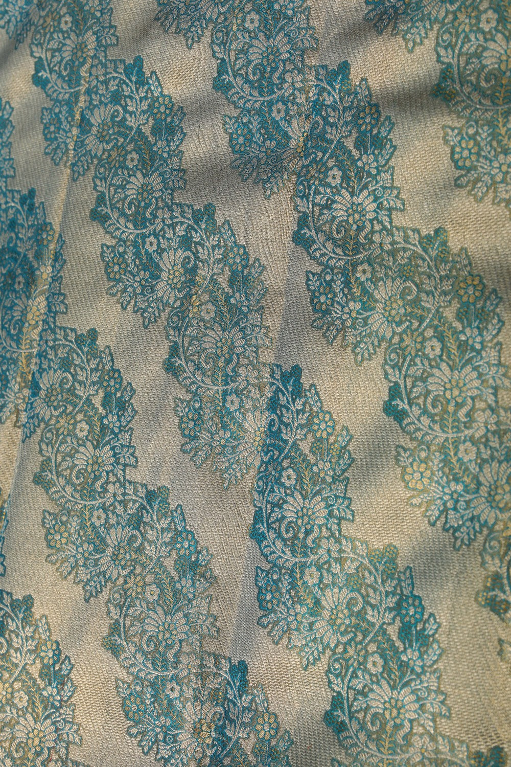 Image of Blue Tissue Brocade Kanchipattu Saree