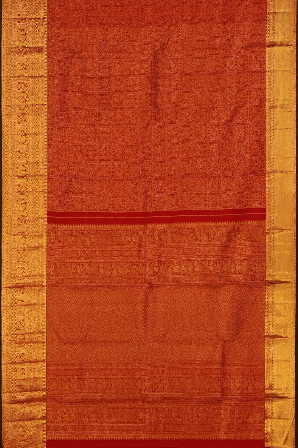 Red Brocade Kanchipattu Saree