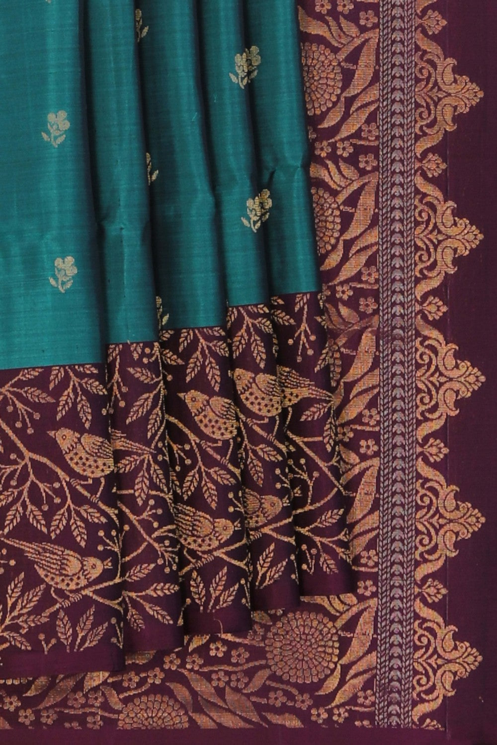 Teal Blue South Silk Saree