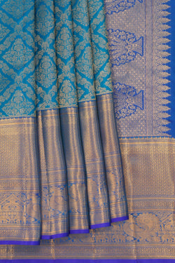 Image of Kanchipattu Brocade Blue Saree
