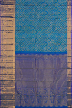 Image of Kanchipattu Brocade Blue Saree