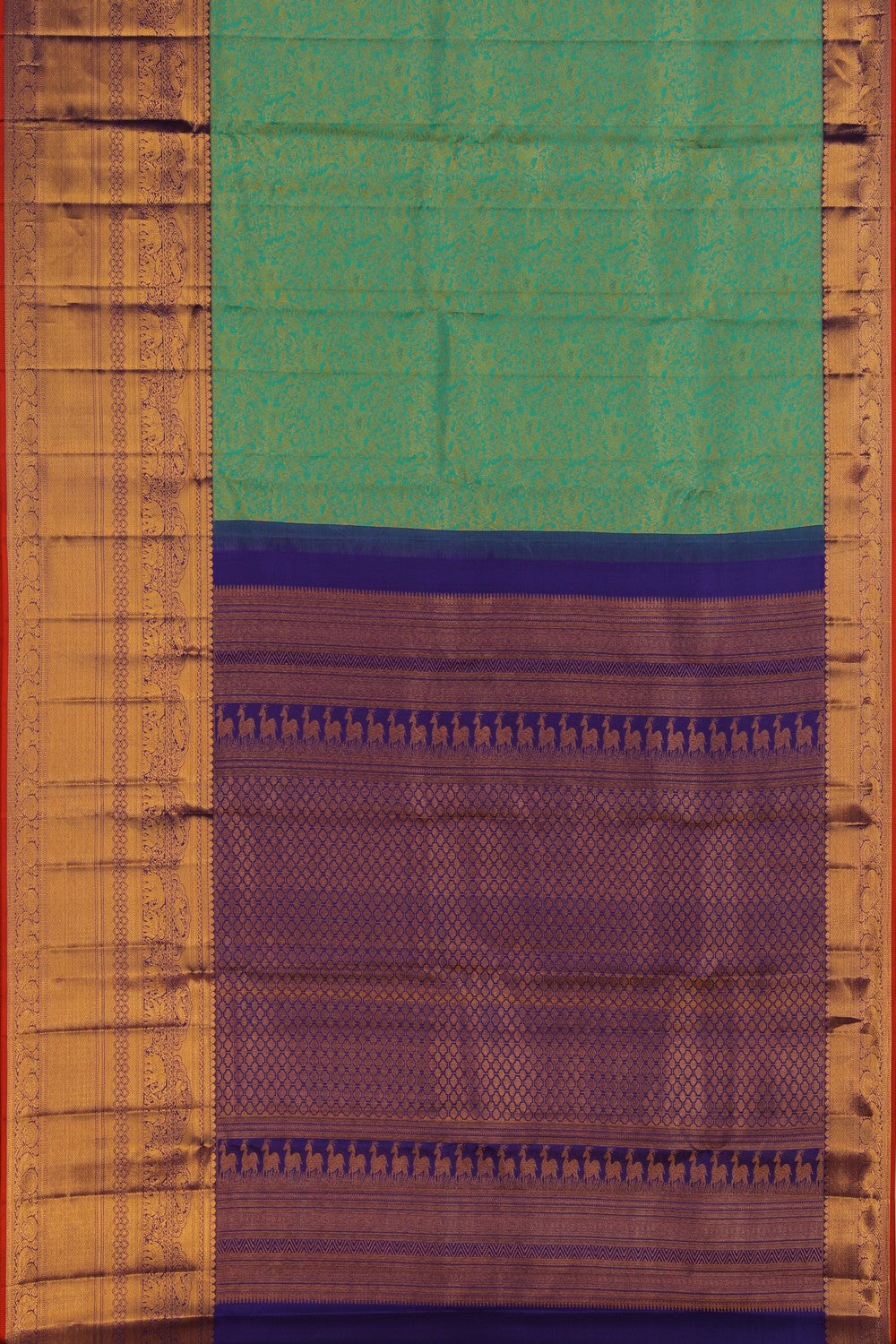 Image of Sea Green Brocade Kanchipattu Saree