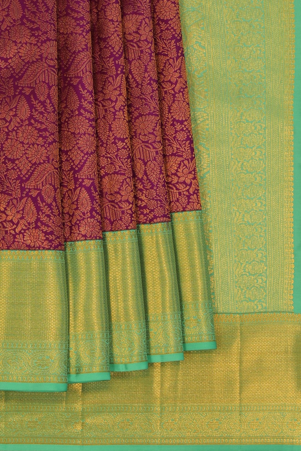 Regal Purple Brocade Kanchipattu Saree