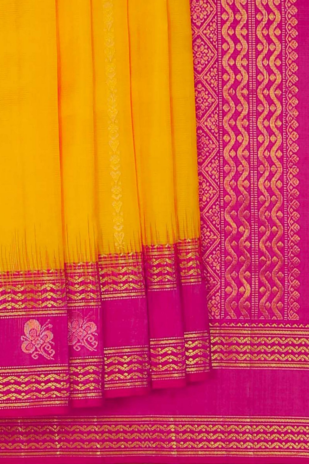Image of South Silk Yellow Saree